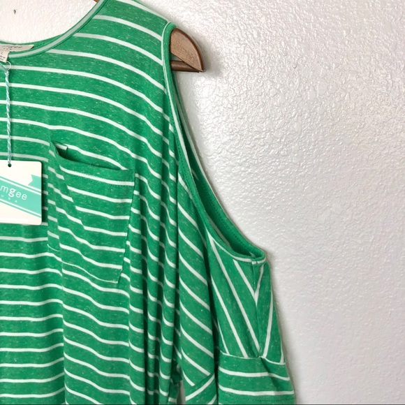 SOLD • Umgee • Green Striped Sunny Escape Dress - Picture 4 of 8